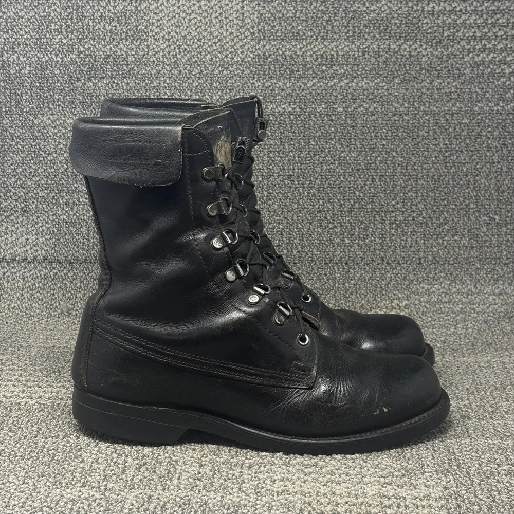 1990 US Military Cove Shoe Co Combat Boots Mens 7.5 E Black Leather DLA USA